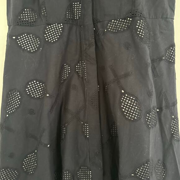 NWT Ann Taylor Navy Eyelet Tennis Racket Pattern Cotton Shirt Dress Size 0P - Picture 4 of 12